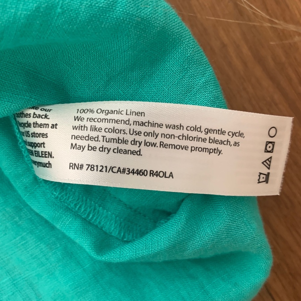 Turquoise Linen Popover Tunic - Picture 5 of 7
